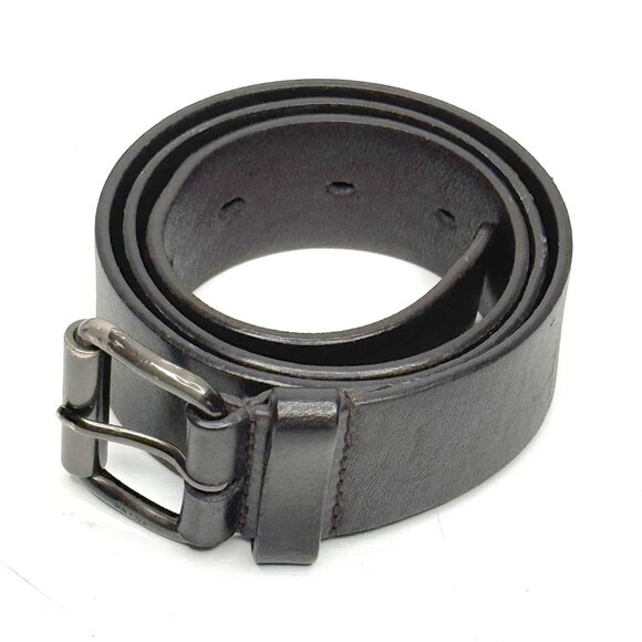 Prada Italy Leather Buckle Waist Belt Womens 28 / 70 Black Authentic - Picture 1 of 5